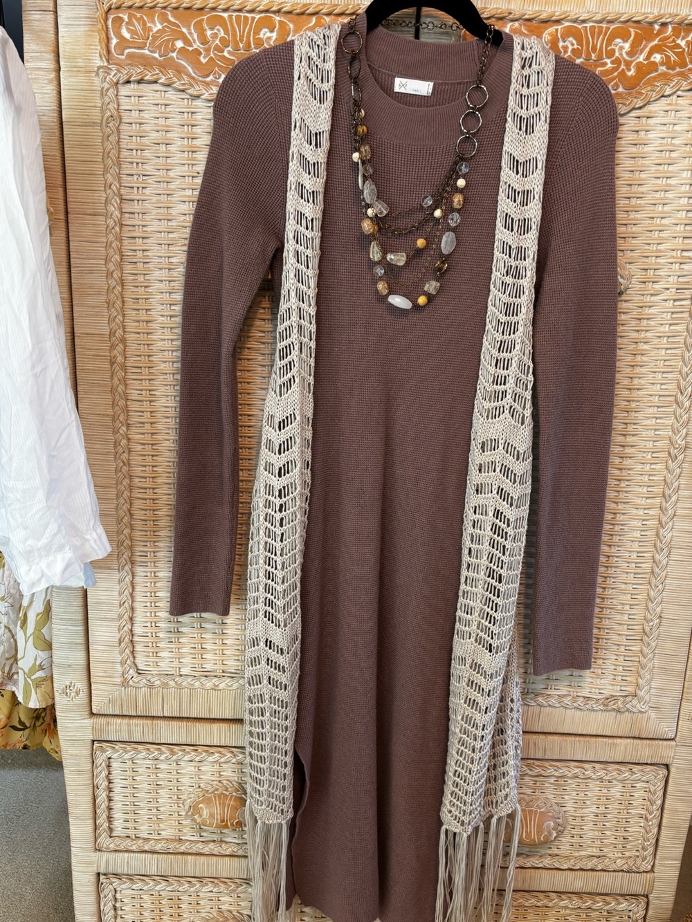 Gentle Fawn Brown Crew Neck Knit Dress. Sz. Sm.